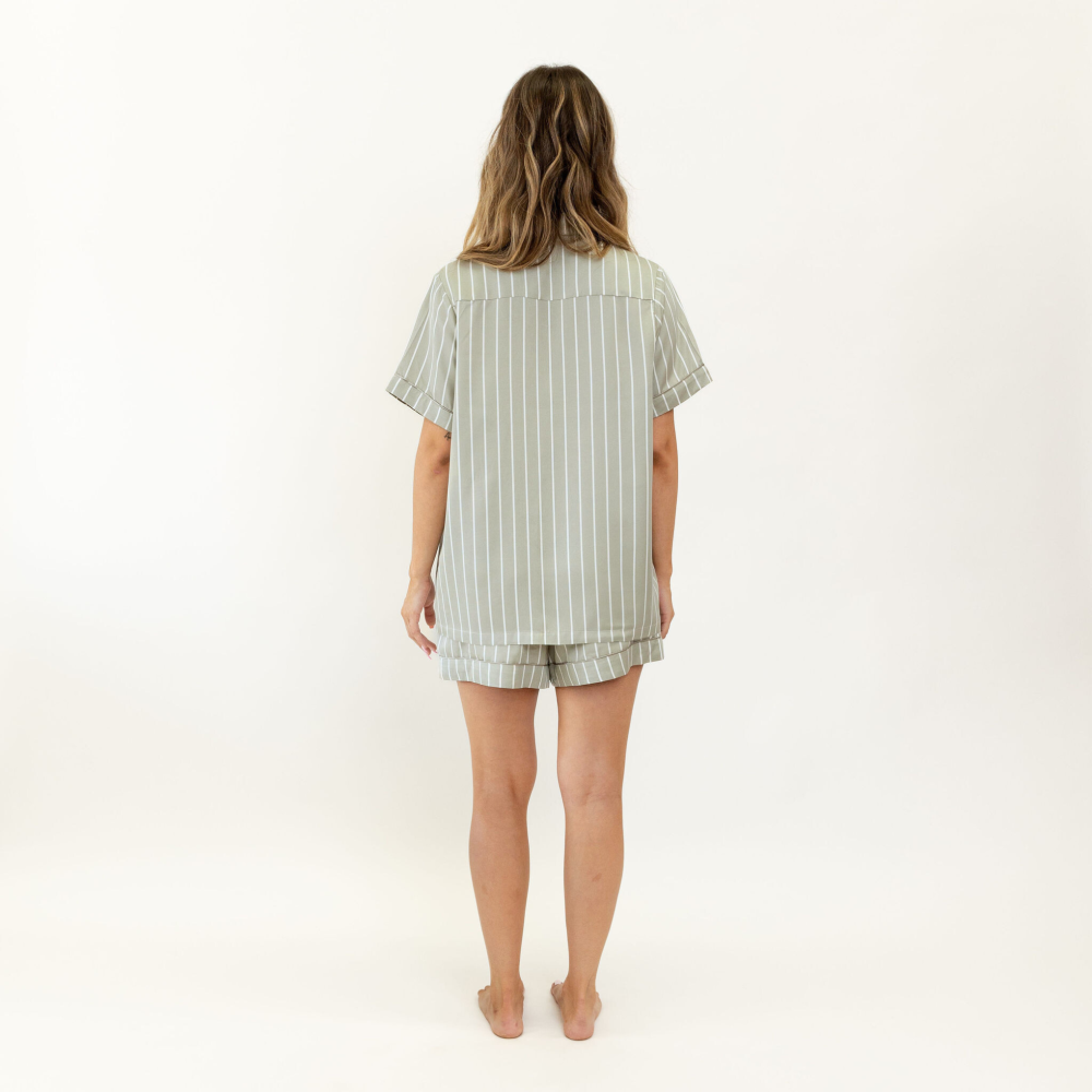 Ivy Bamboo Short - Olive Stripe