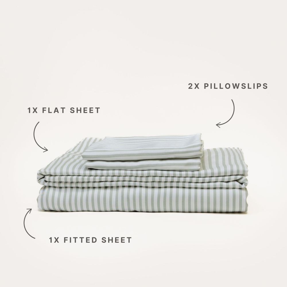 Bamboo Sheet Set - Fog Stripe