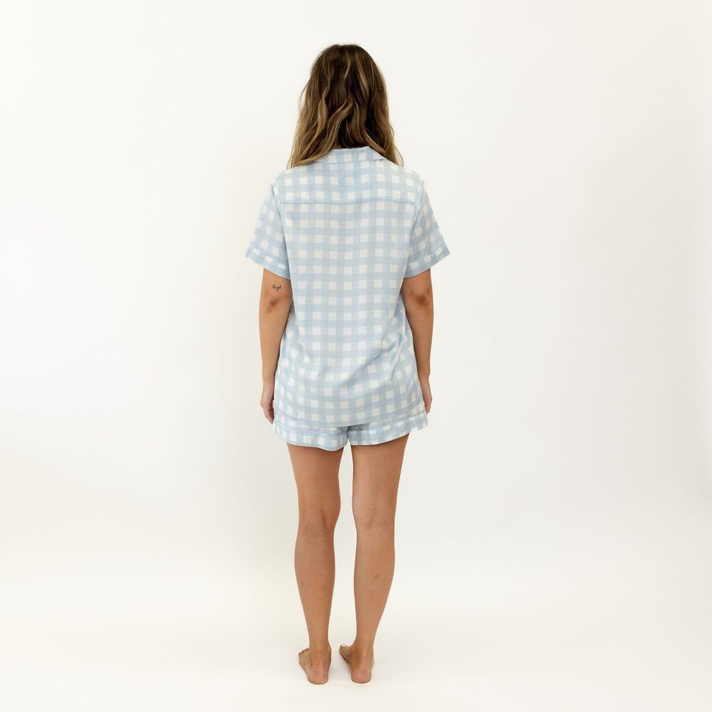 Ivy Bamboo Shirt - Sky Gingham