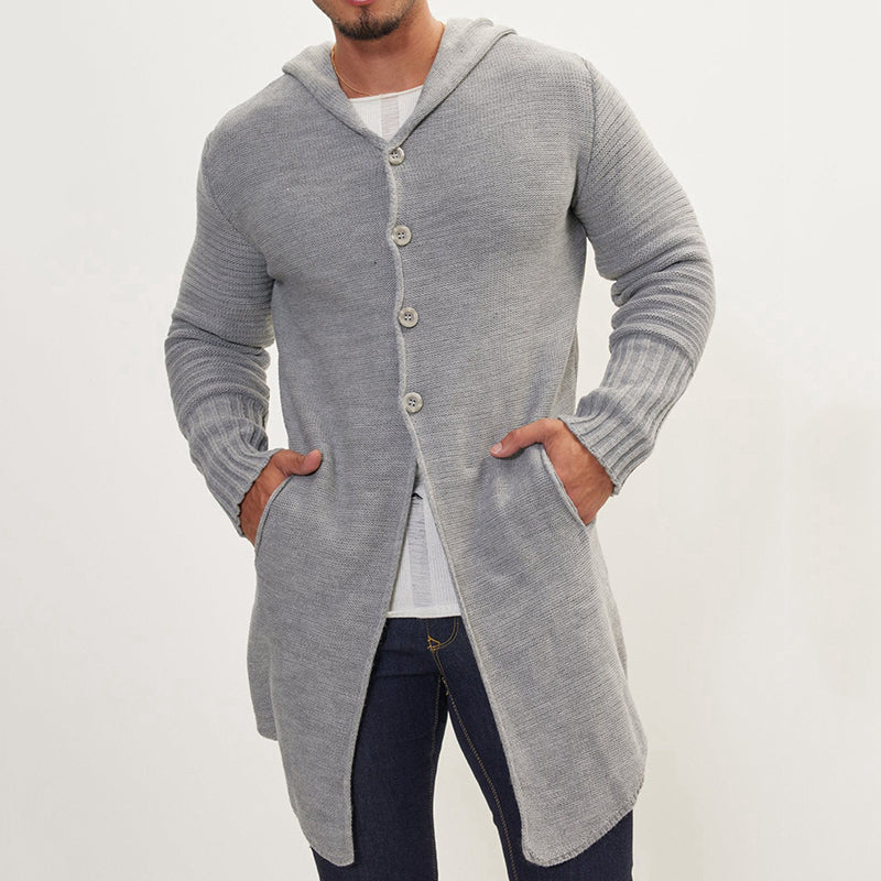 Button Knit Long Cardigan