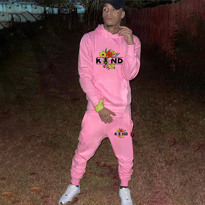 Pink Hoodie Two-piece Set