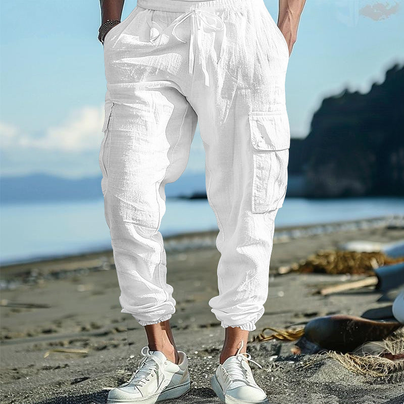  Cotton Linen Pockets Pants