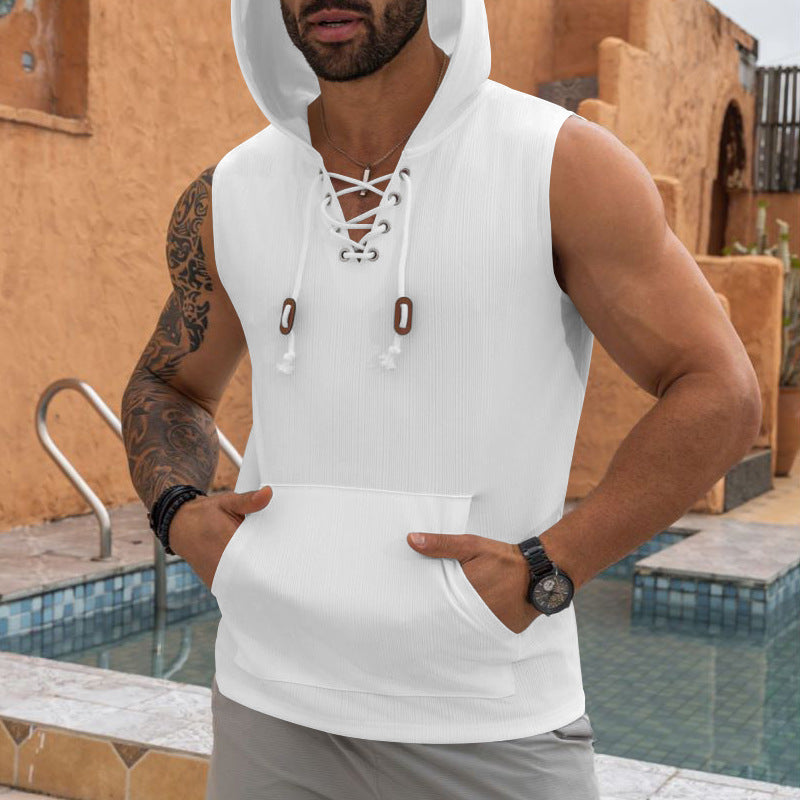 Lace Up Hooded Tank