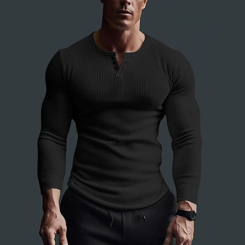 Ribbed Henley Shirt